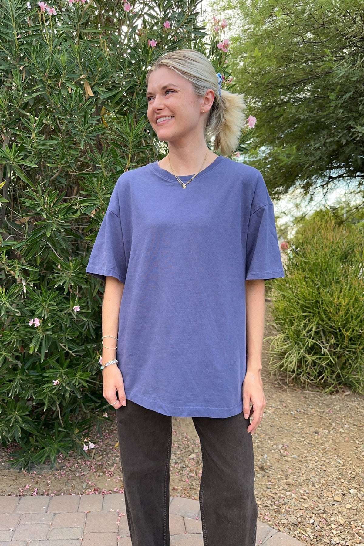 Back to Basics Short Sleeve Cotton Tee in Dusk Blue - Neutral Ground