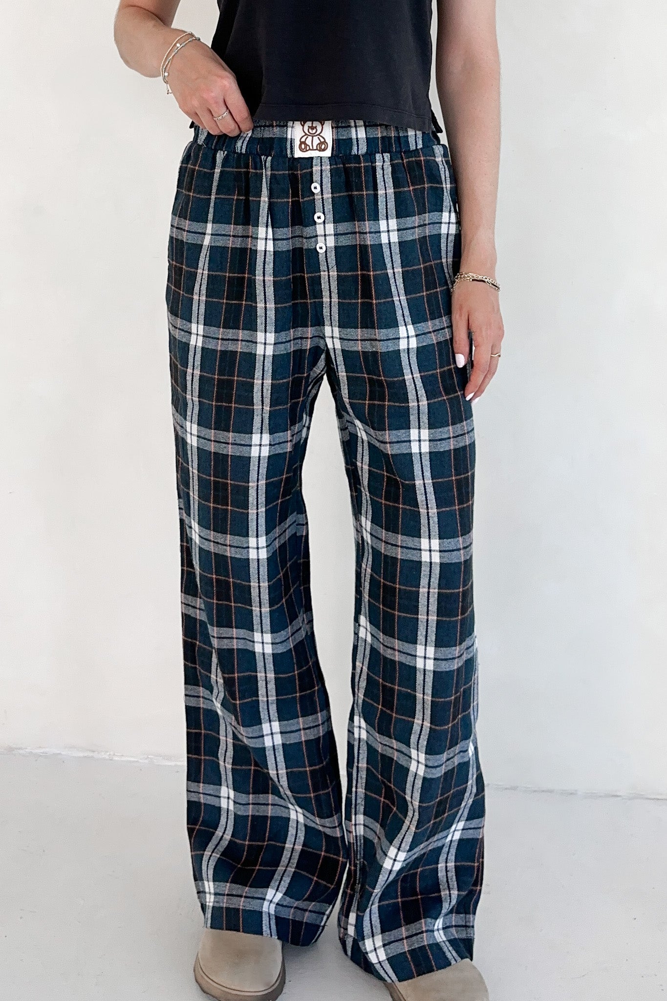 Bear Hug Pajama Style Pants - Neutral Ground