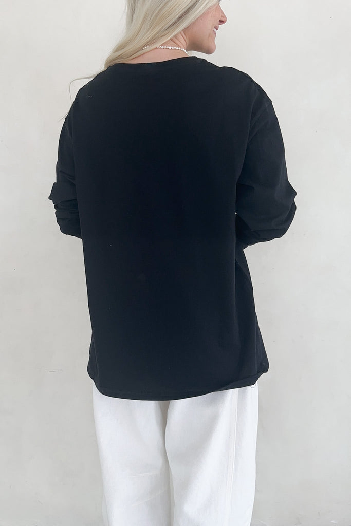 Billie Cotton Boyfriend Tee in Black - Neutral Ground