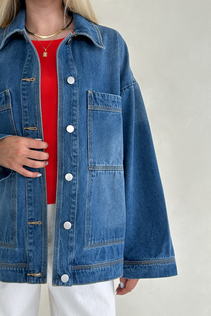 Billie Jean Tie Side Denim Jacket *Preorder* - Neutral Ground