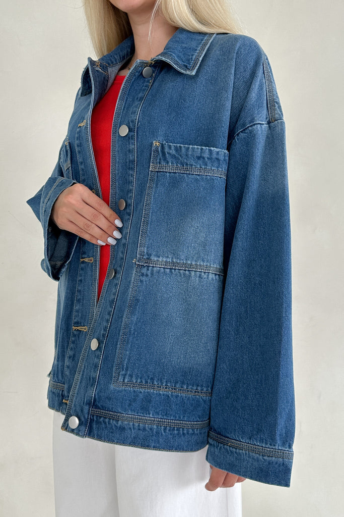 Billie Jean Tie Side Denim Jacket *Preorder* - Neutral Ground