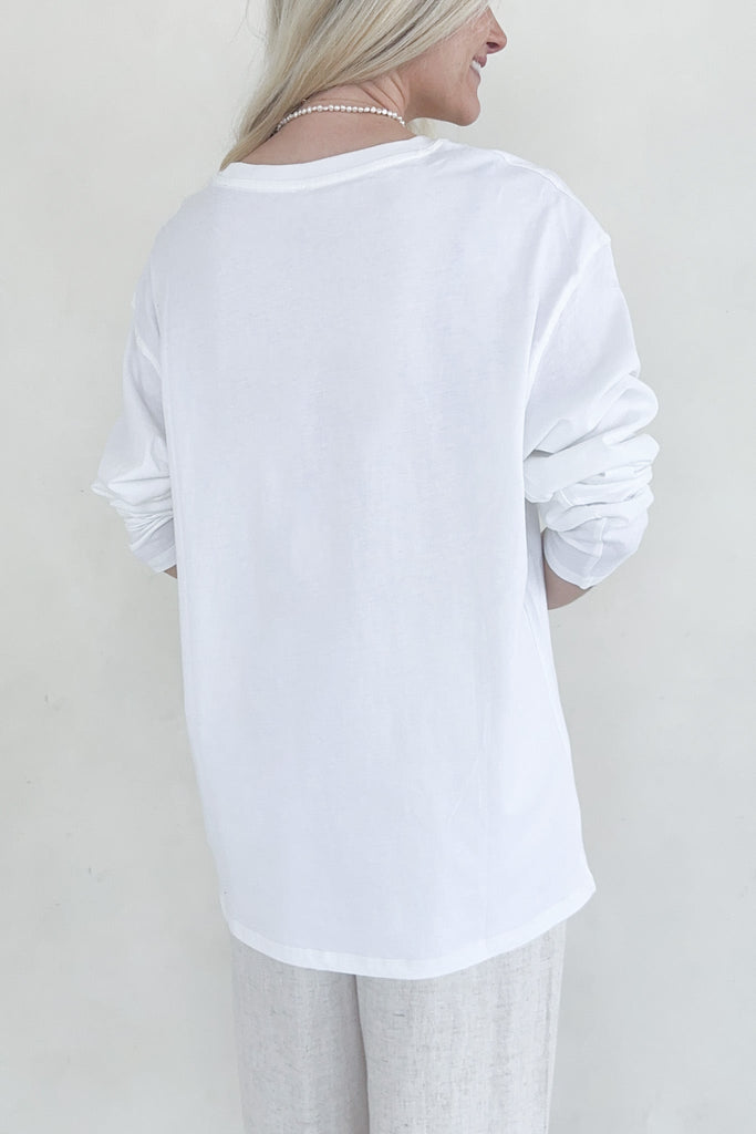 Billie Organic Cotton Boyfriend Tee in White - Neutral Ground