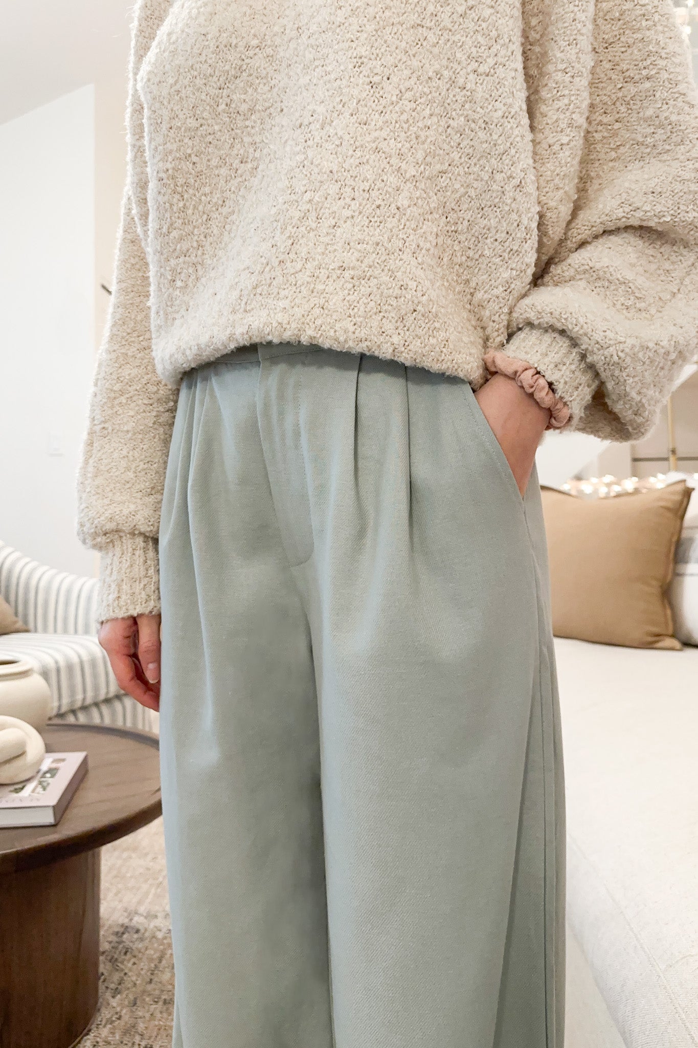 Billie Wide Silhouette Pants - Neutral Ground