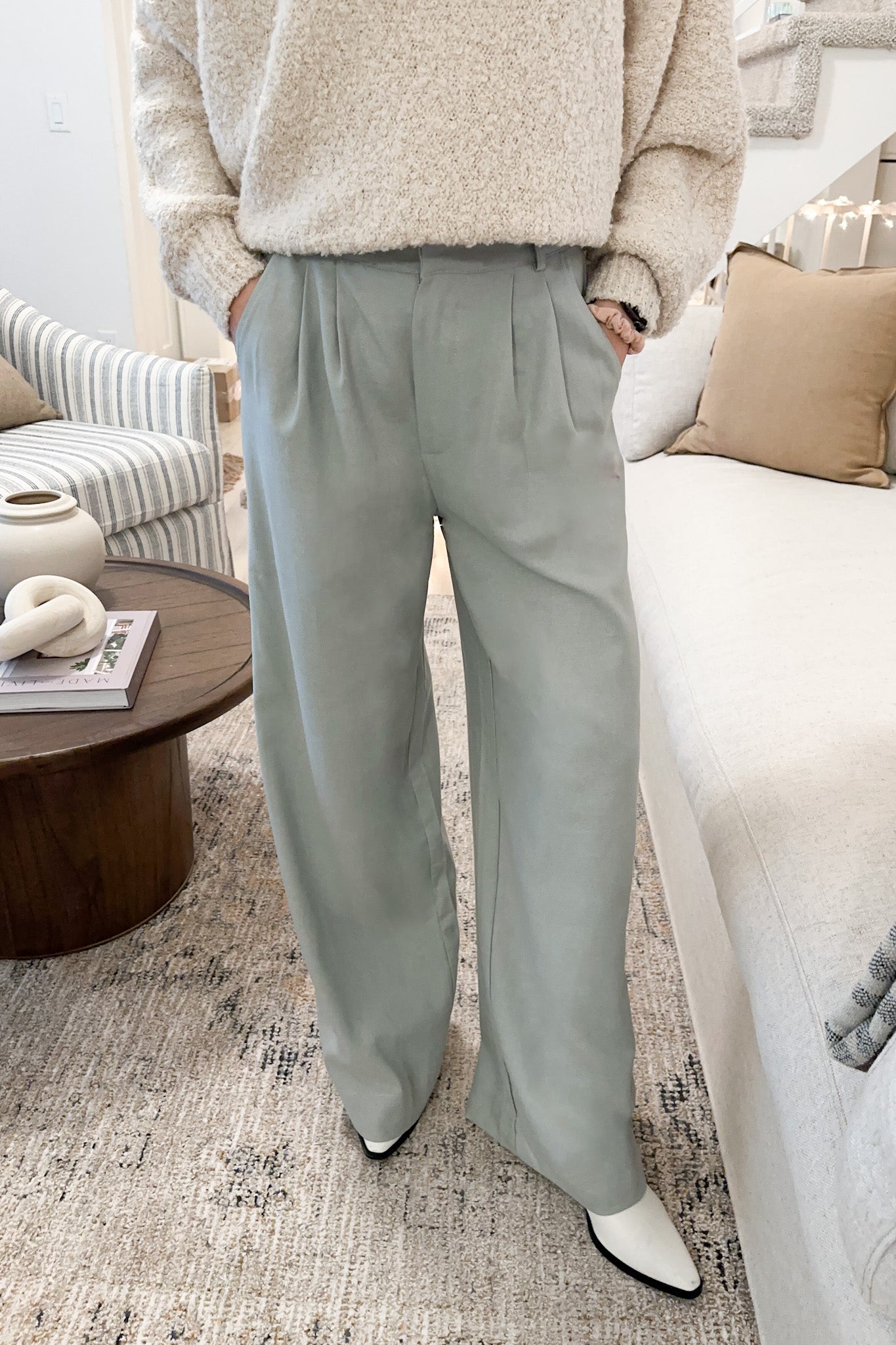 Billie Wide Silhouette Pants - Neutral Ground
