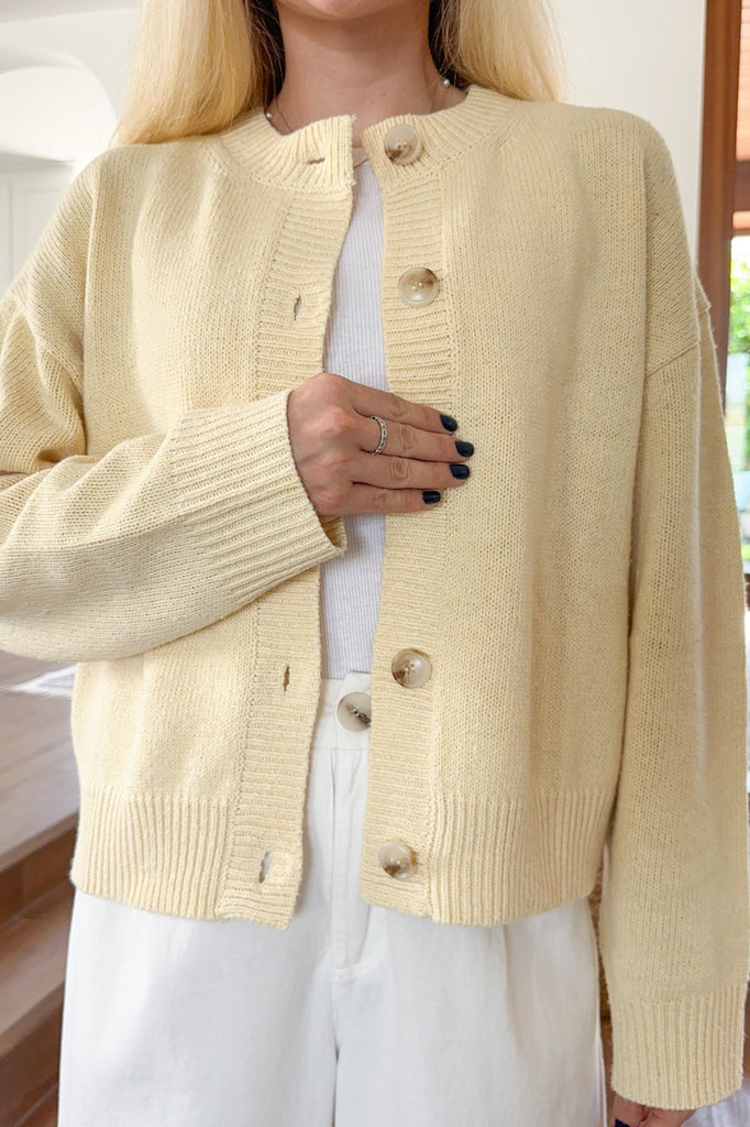 Bordeaux Cardigan in Banana Cream - Neutral Ground