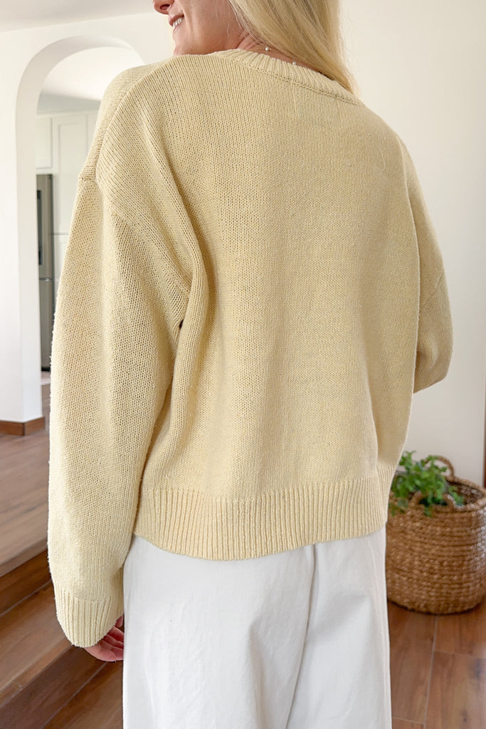 Bordeaux Cardigan in Banana Cream - Neutral Ground