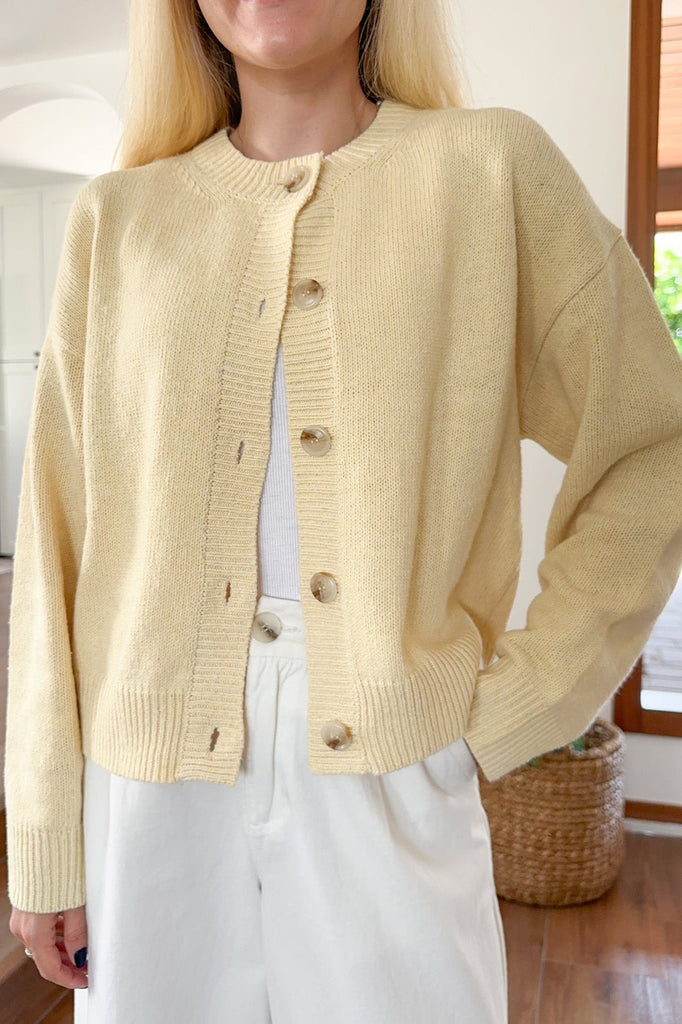 Bordeaux Cardigan in Banana Cream - Neutral Ground