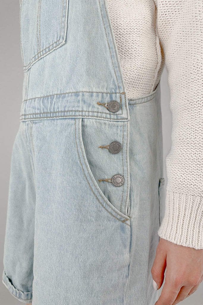 Bright and Early Denim Overalls - Neutral Ground