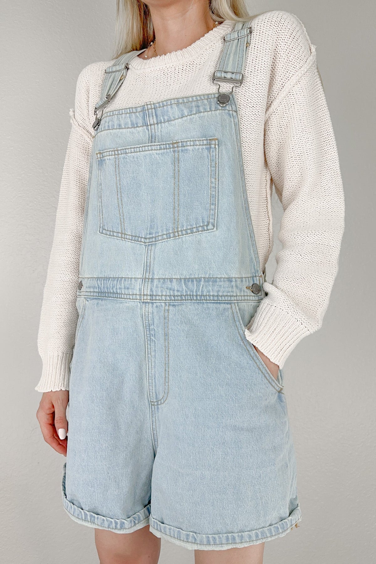 Bright and Early Denim Overalls | Neutral Ground
