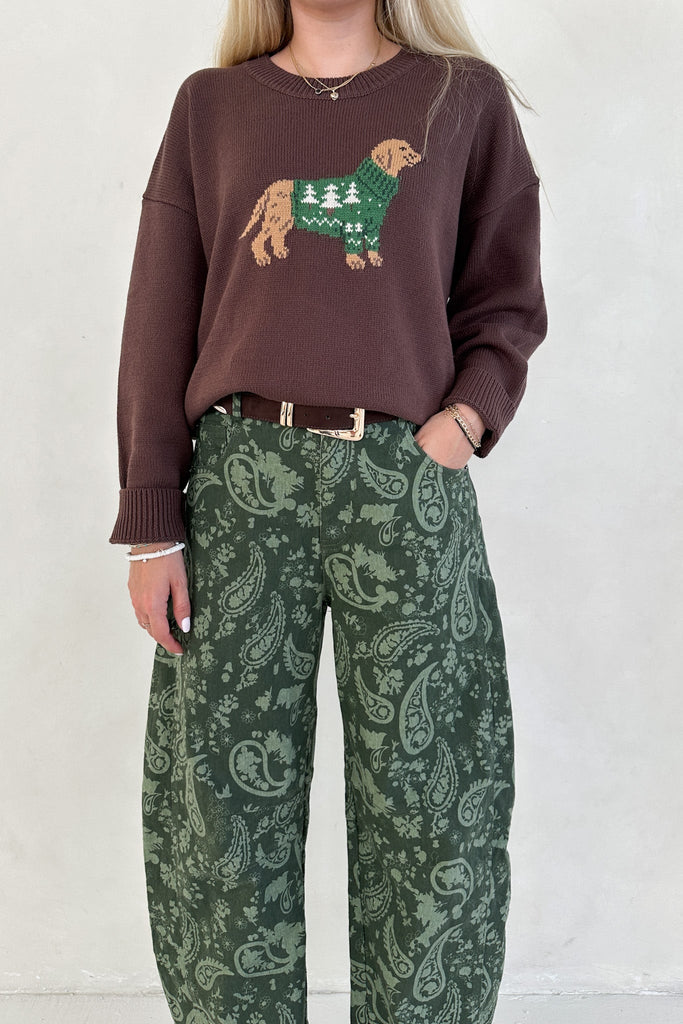 Brinkley Dog With Holiday Sweater Pullover - Neutral Ground