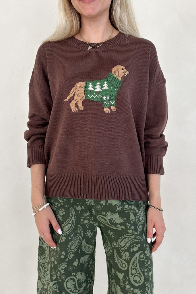 Brinkley Dog With Holiday Sweater Pullover - Neutral Ground