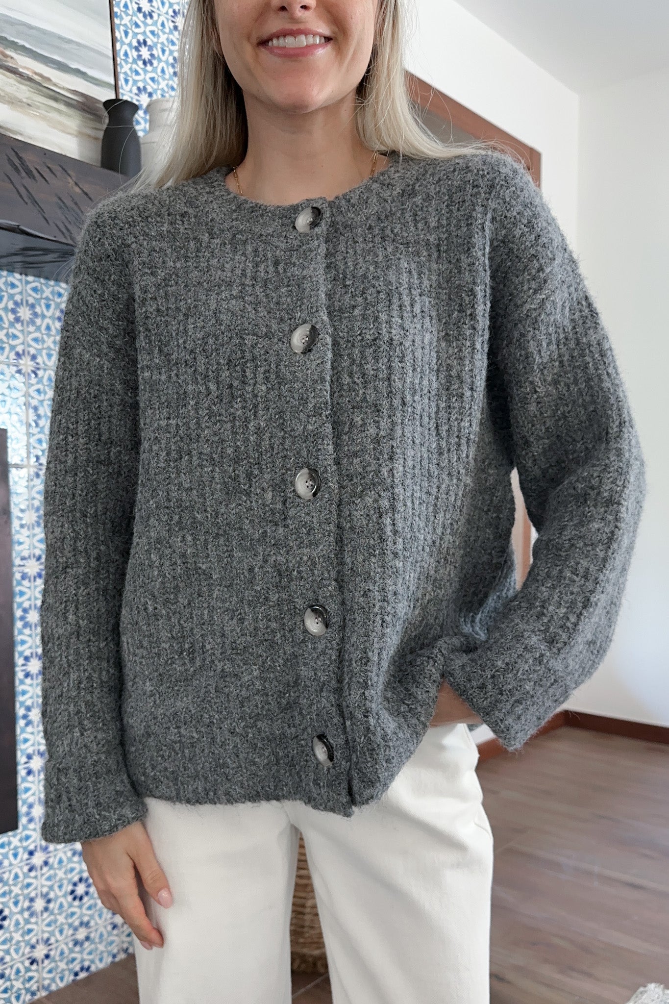 Bristol Button Down Cardigan - Neutral Ground