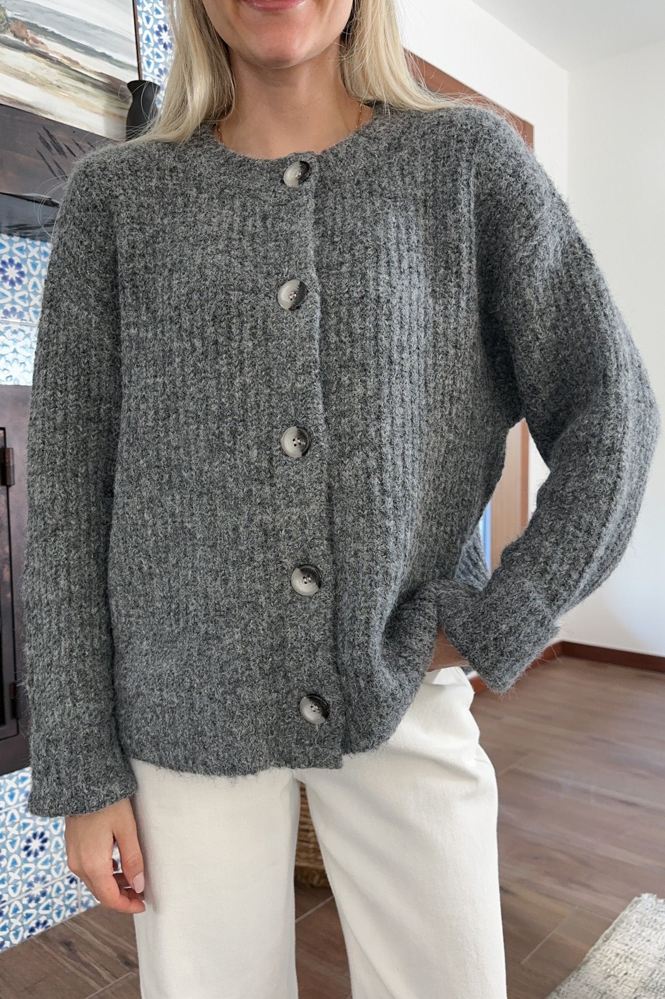 Bristol Button Down Cardigan - Neutral Ground