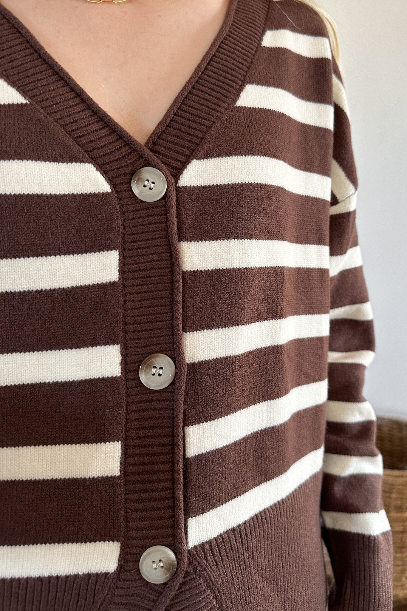 Brooklyn Striped Knit Cardigan - Neutral Ground