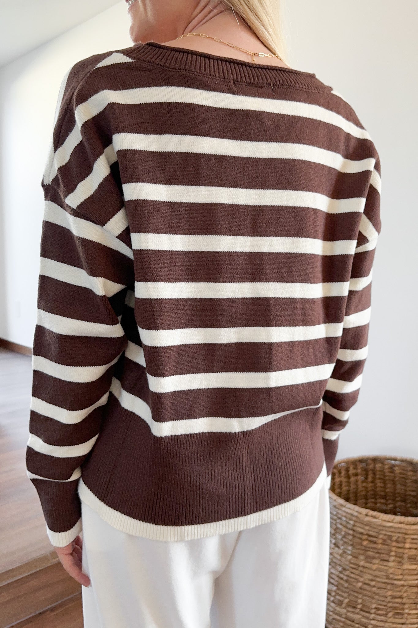 Brooklyn Striped Knit Cardigan - Neutral Ground