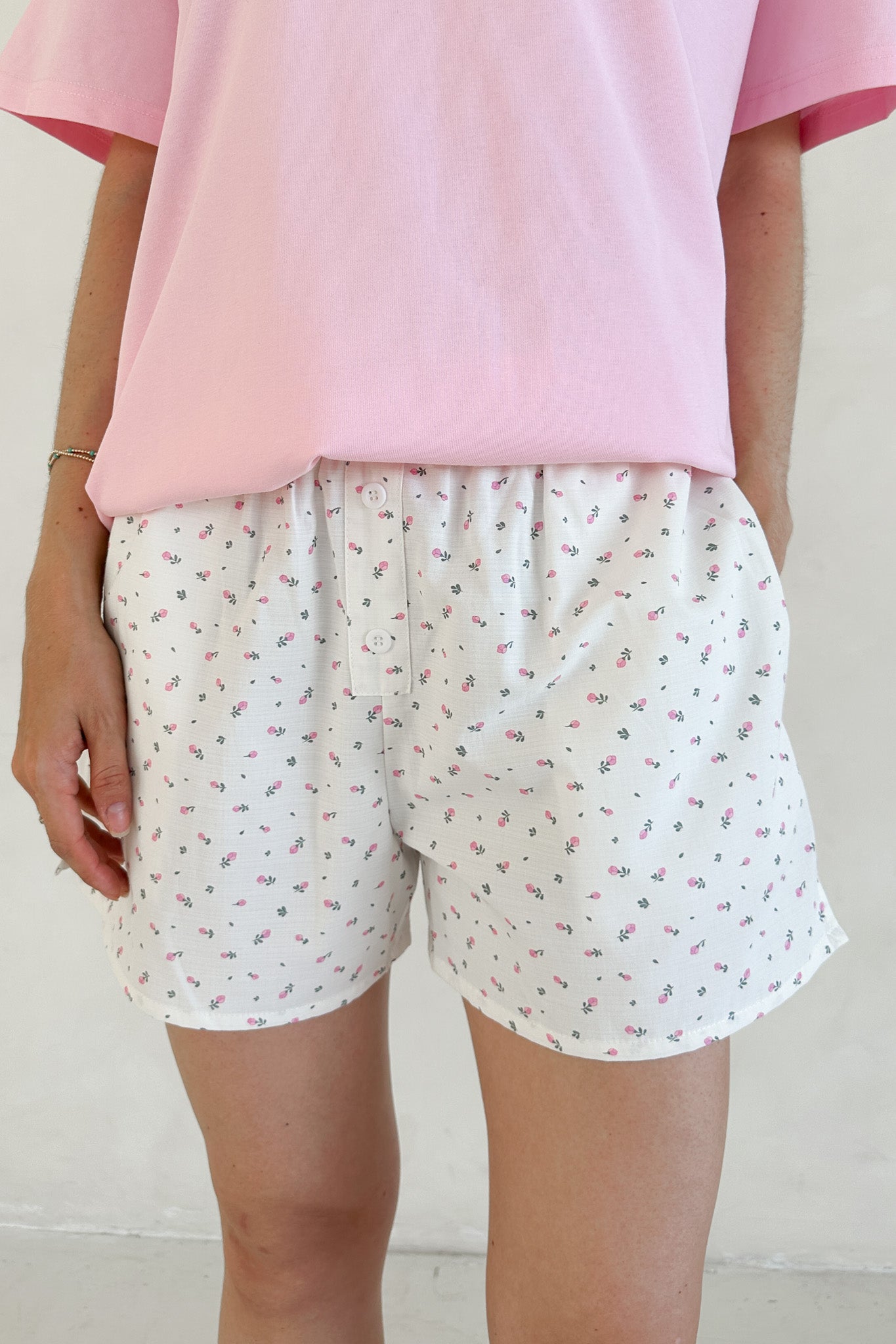 Bunches of Roses Everyday Boxer Style Shorts - Neutral Ground