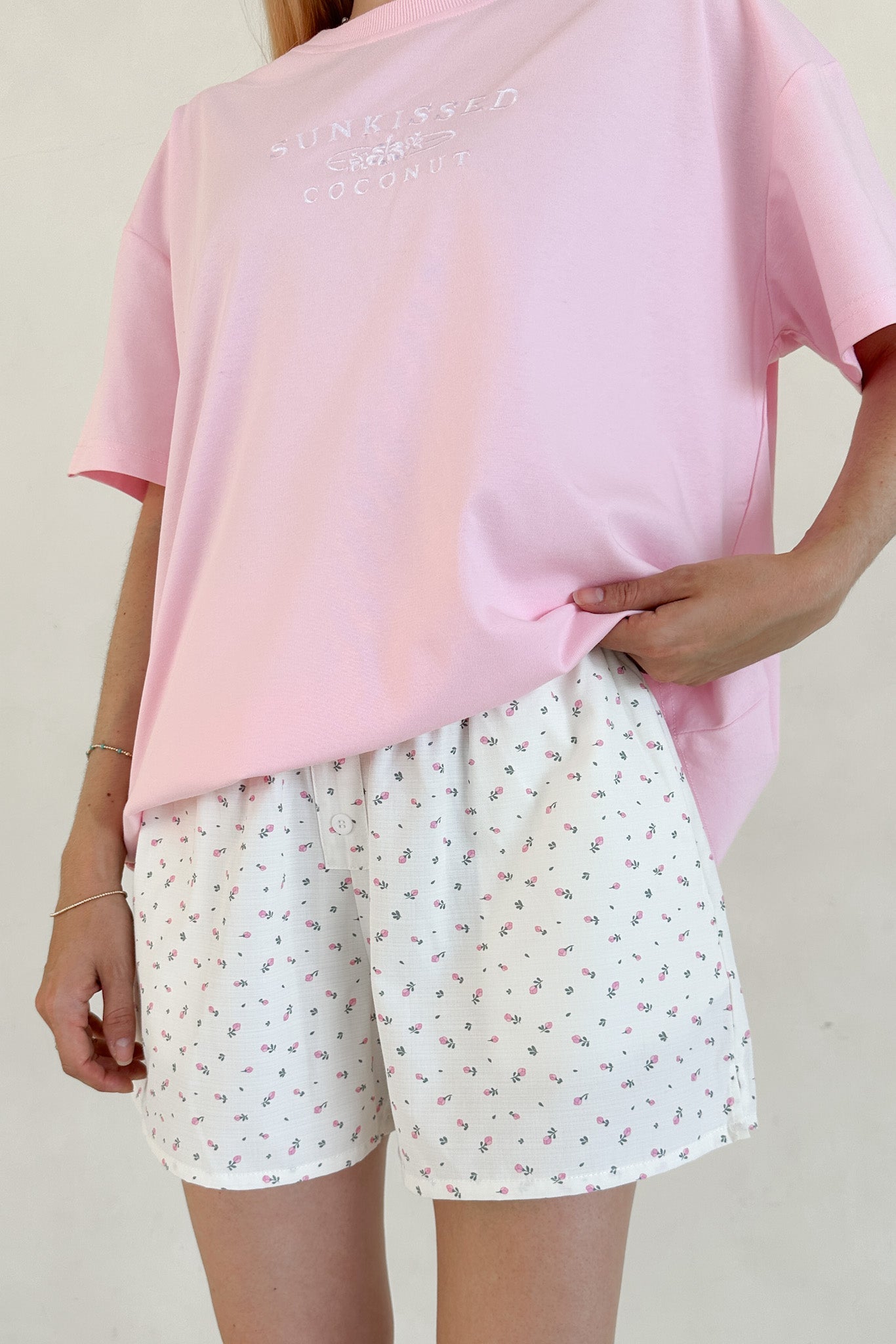 Bunches of Roses Everyday Boxer Style Shorts - Neutral Ground