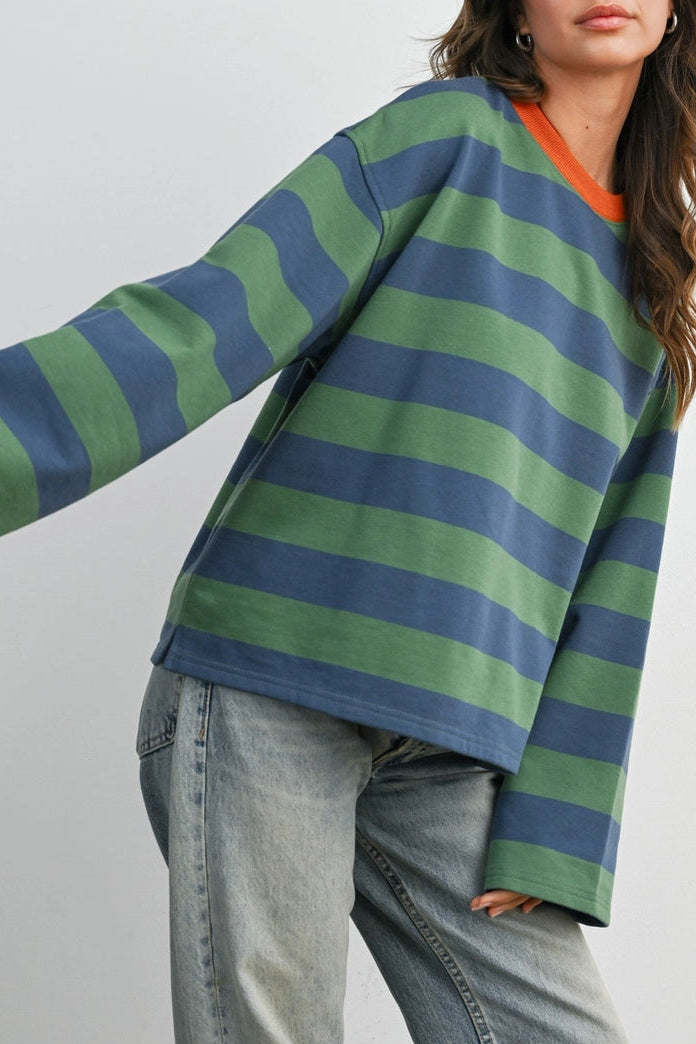 Rouri Striped Long Sleeve Top