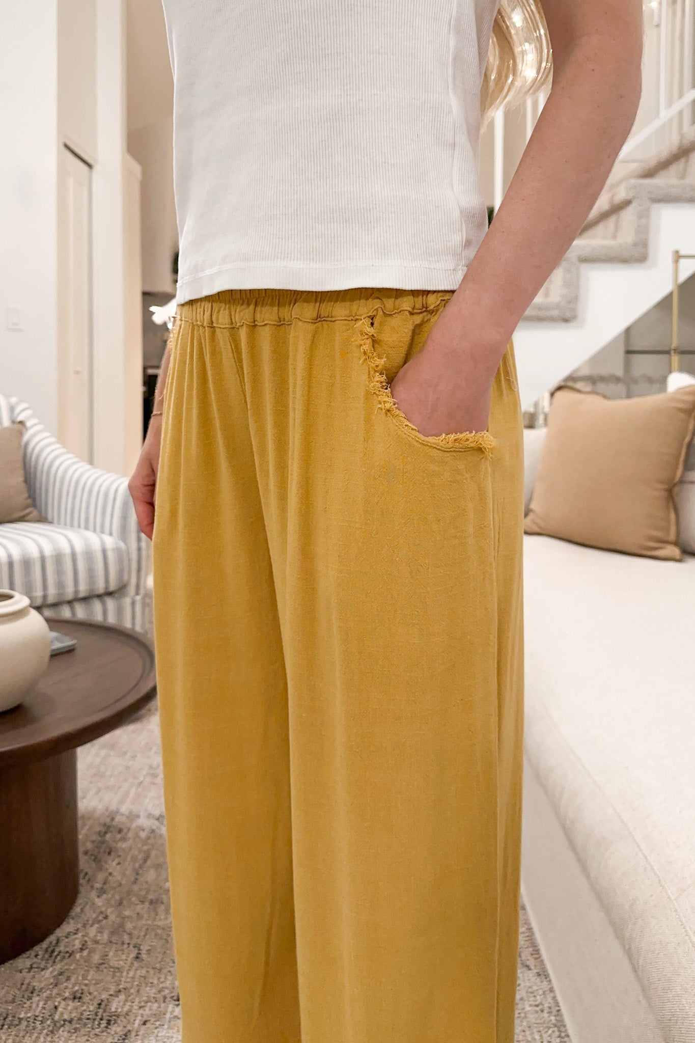 Cabana Linen Pant in Honey - Neutral Ground