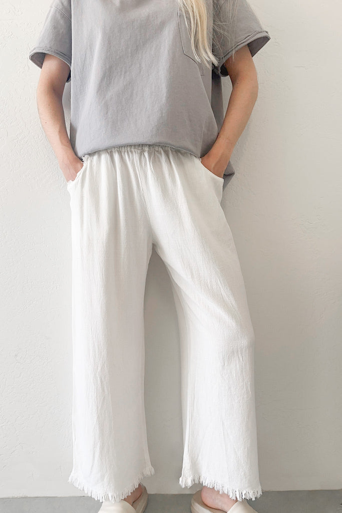 Cabana Linen Pant in White - Neutral Ground