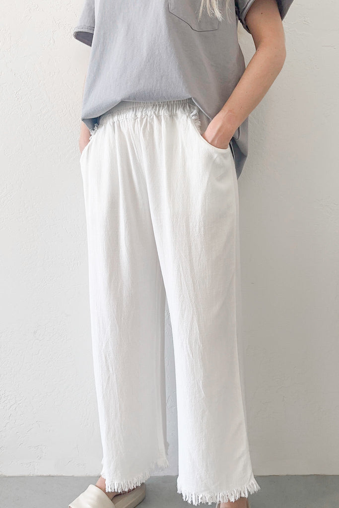Cabana Linen Pant in White - Neutral Ground