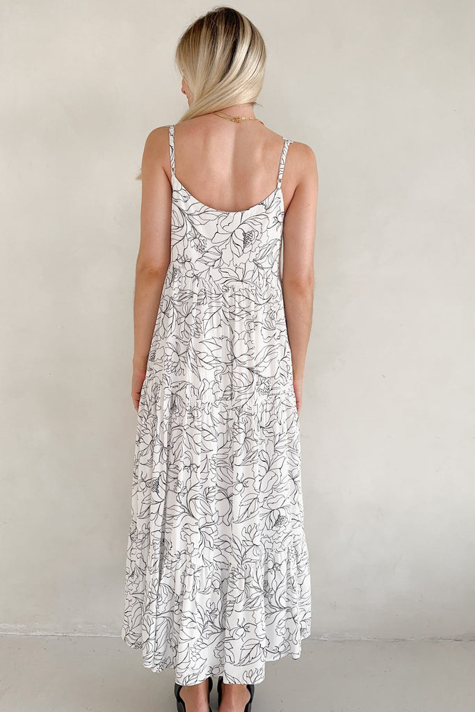 Cali Girl Floral Print Maxi Dress - Neutral Ground