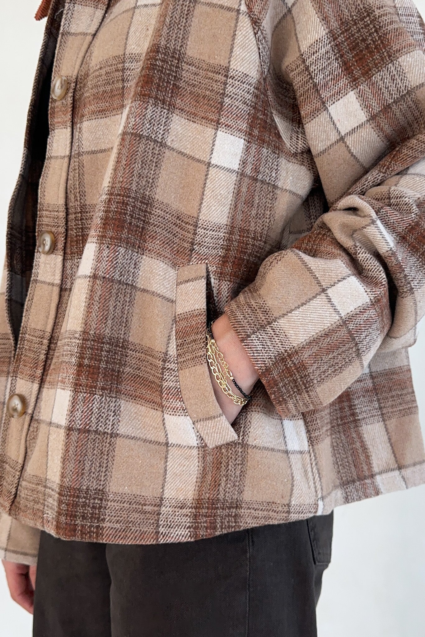 Cambridge Plaid Barn Jacket - Neutral Ground