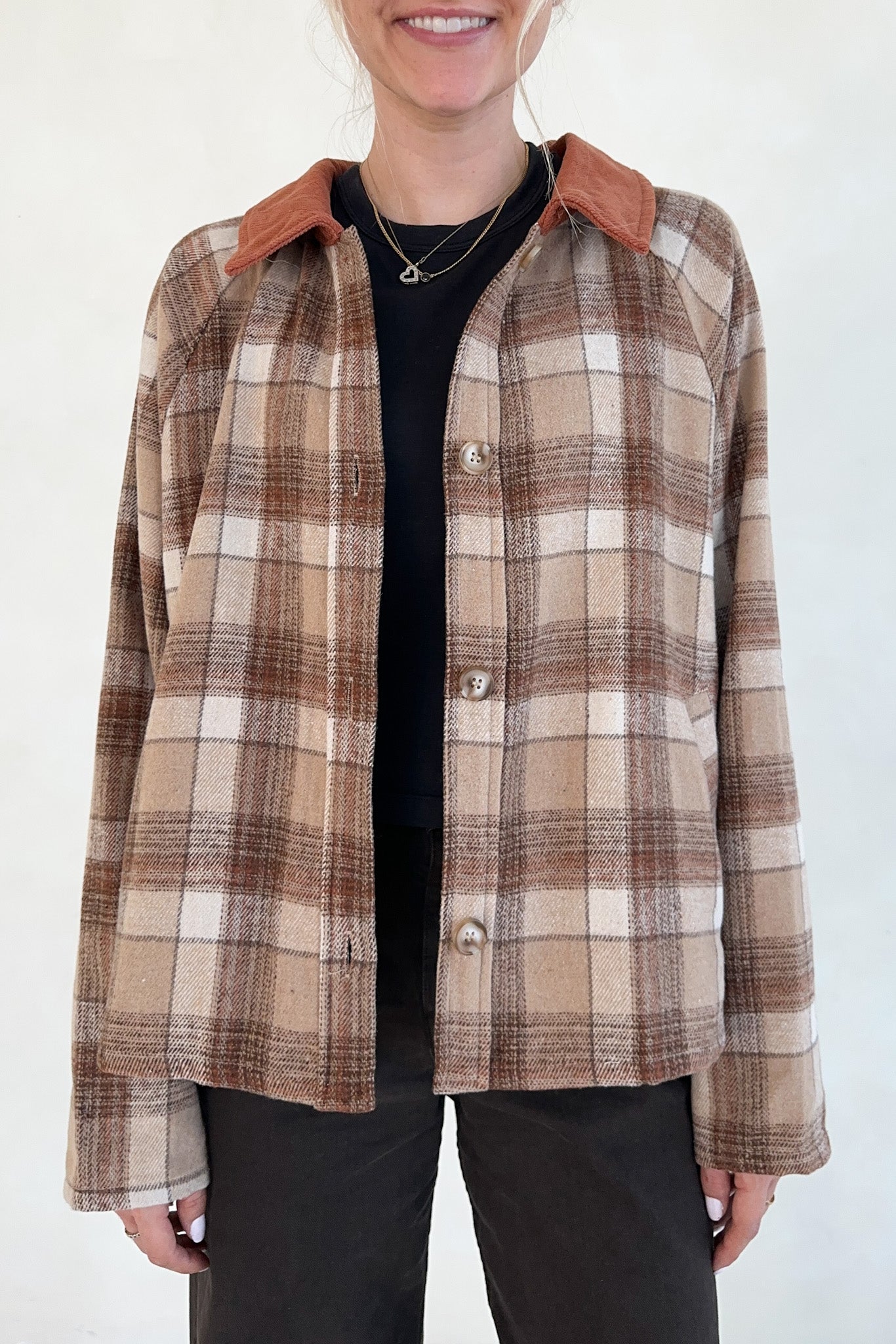 Cambridge Plaid Barn Jacket - Neutral Ground