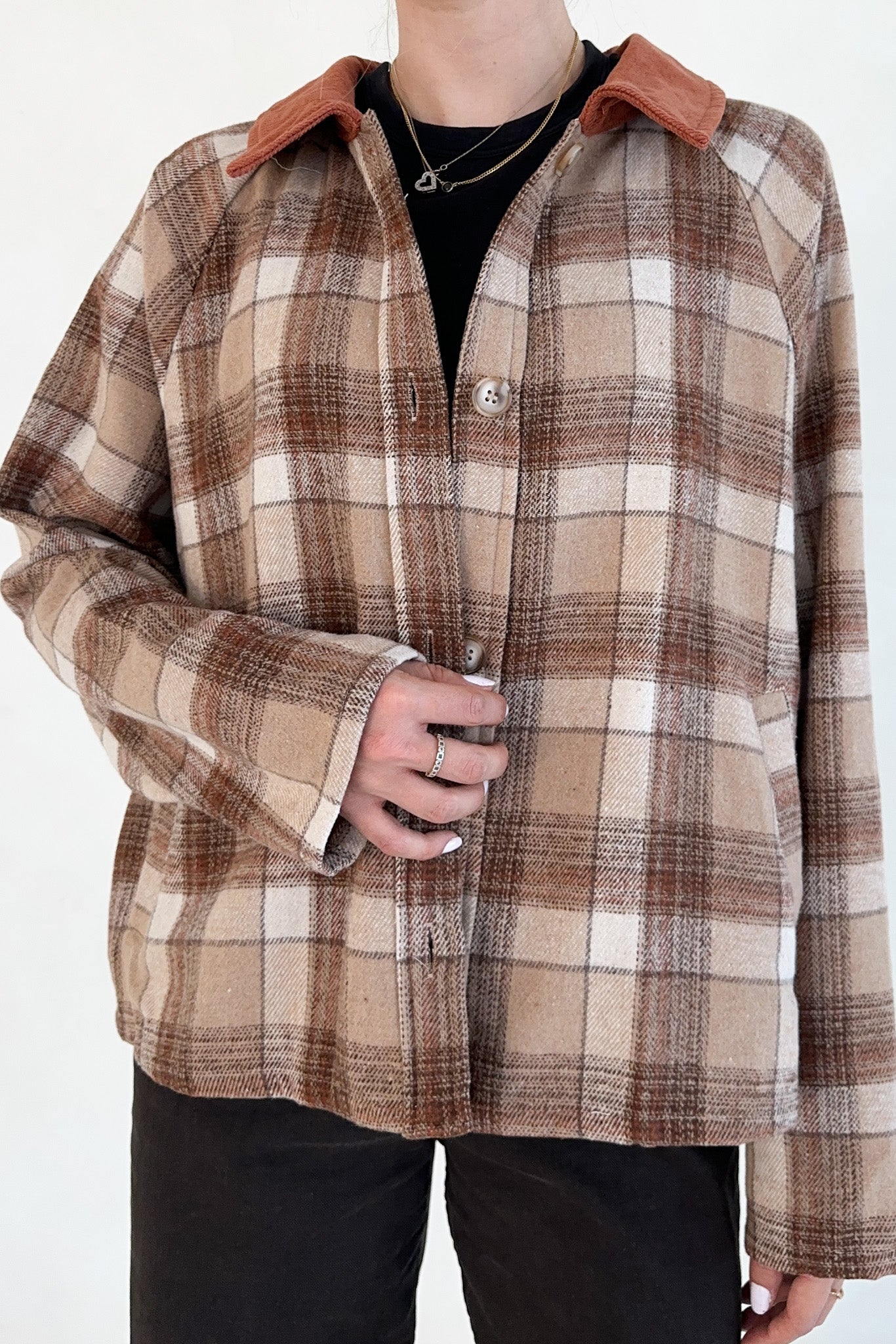 Cambridge Plaid Barn Jacket - Neutral Ground