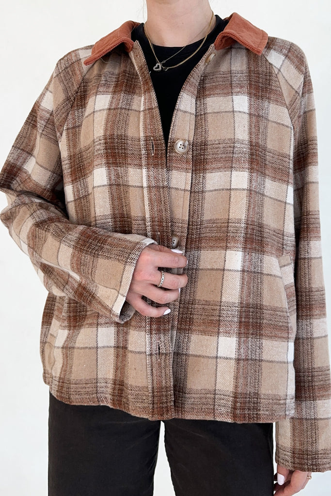 Cambridge Plaid Barn Jacket - Neutral Ground