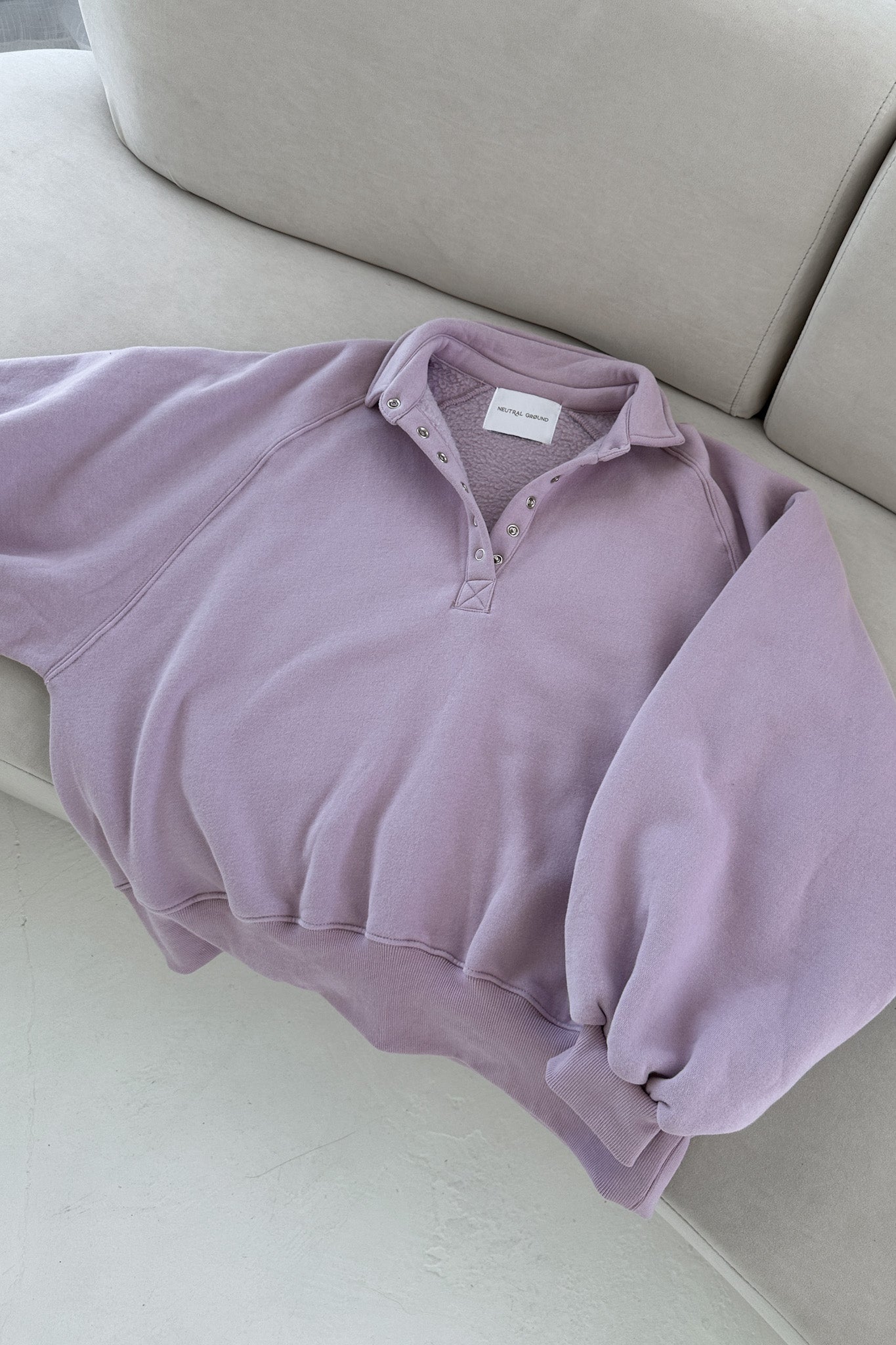 Capri Collared Sweatshirt in Lilac - Neutral Ground