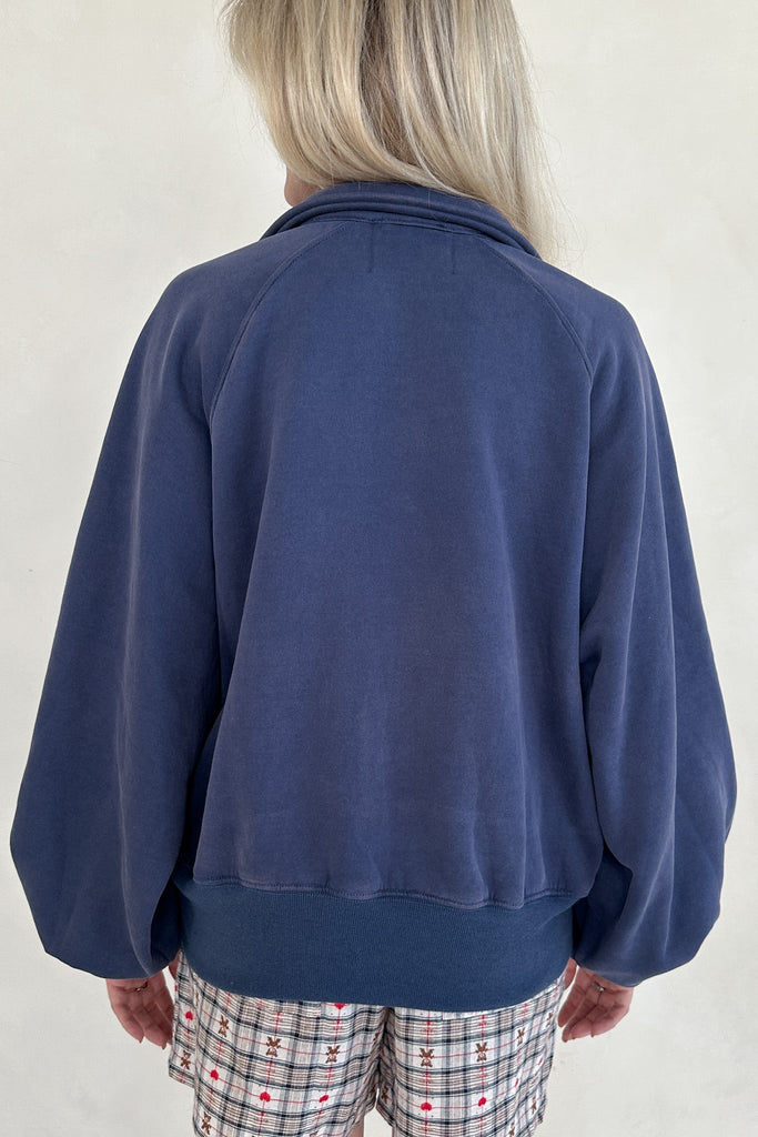 Capri Collared Sweatshirt in Washed Navy - Neutral Ground