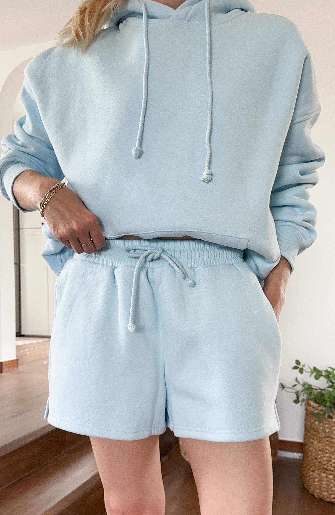 Caribbean Blues Drawstring Shorts - Neutral Ground