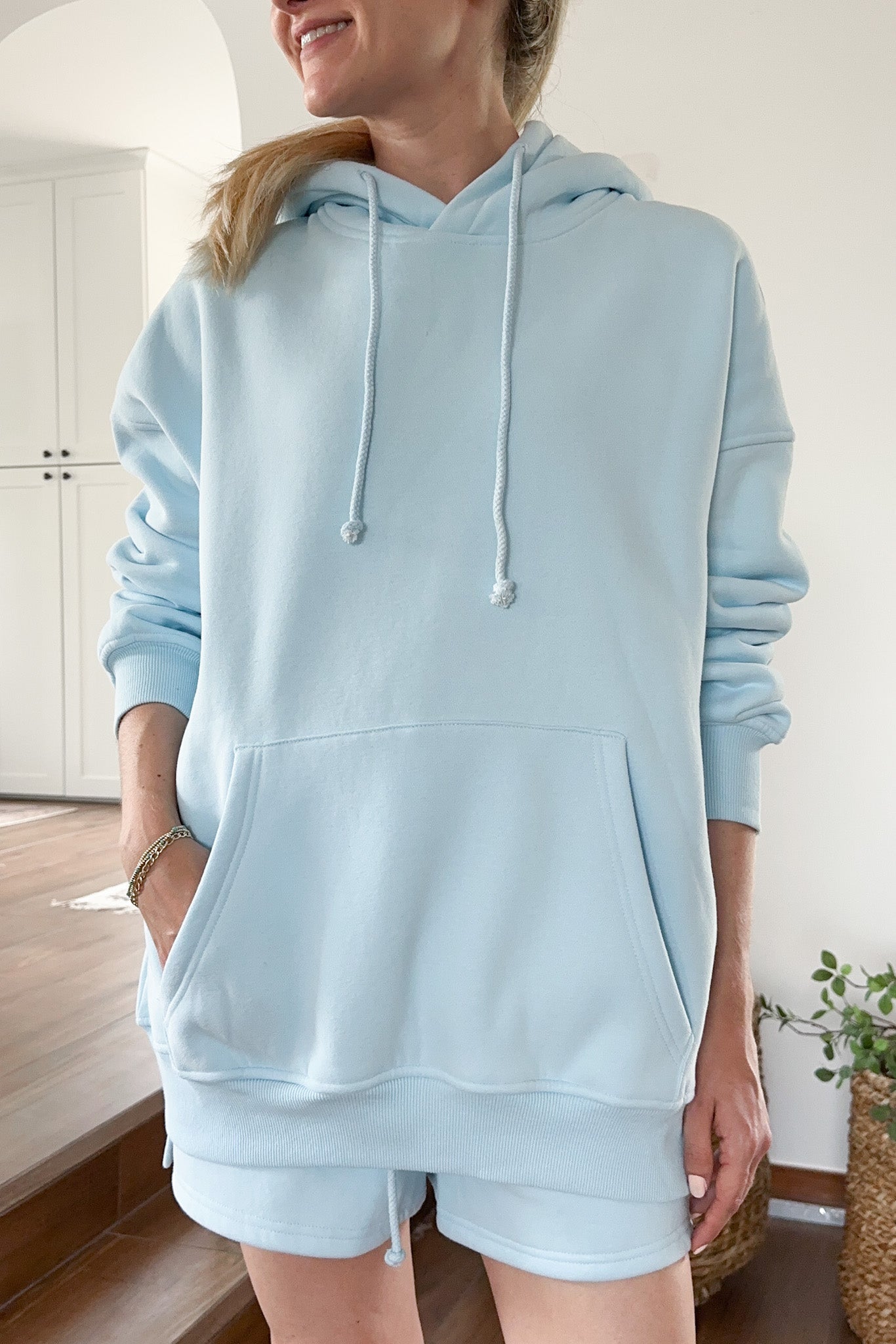 Caribbean Blues Hooded Sweatshirt - Neutral Ground
