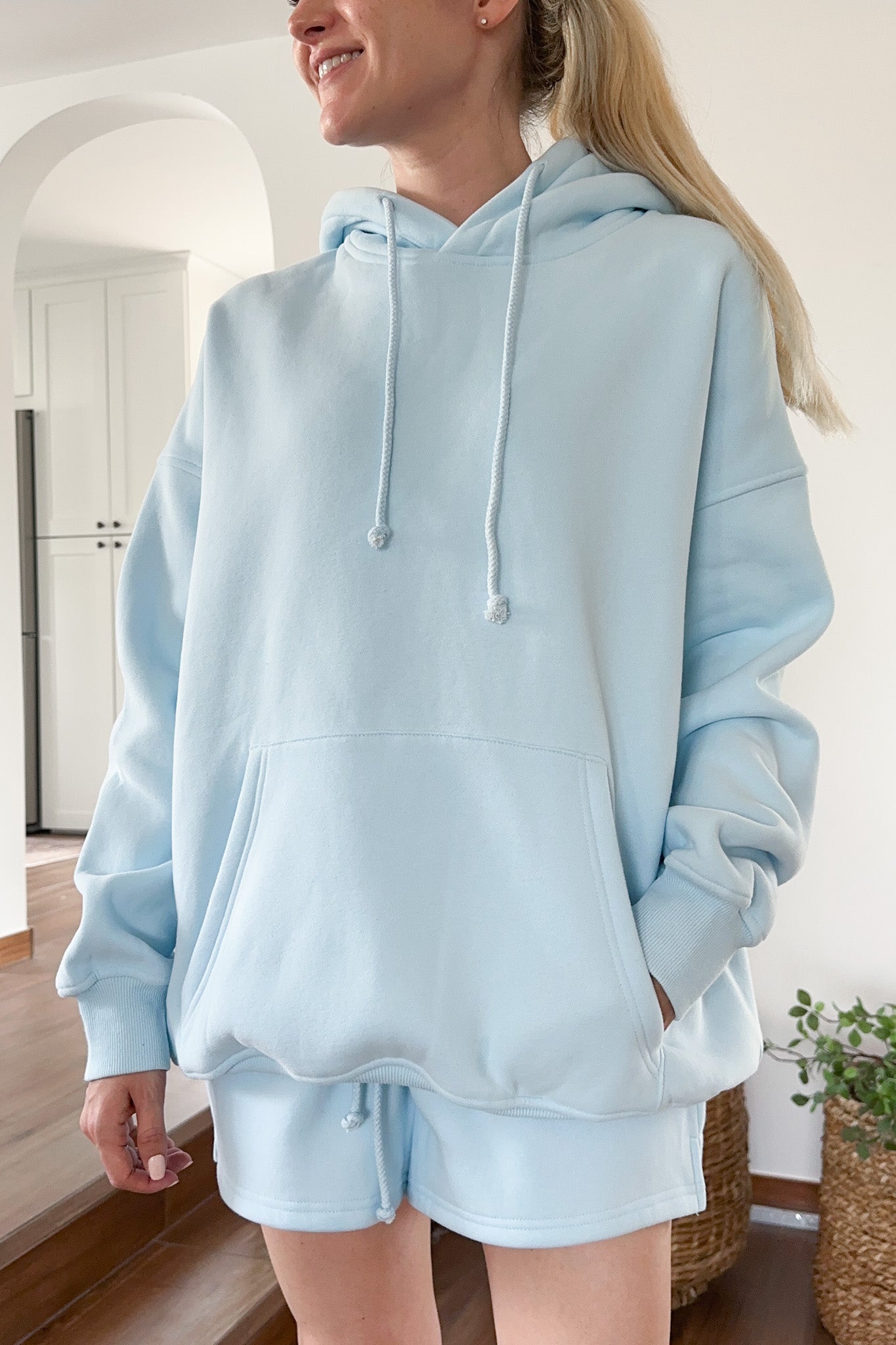 Caribbean Blues Hooded Sweatshirt - Neutral Ground