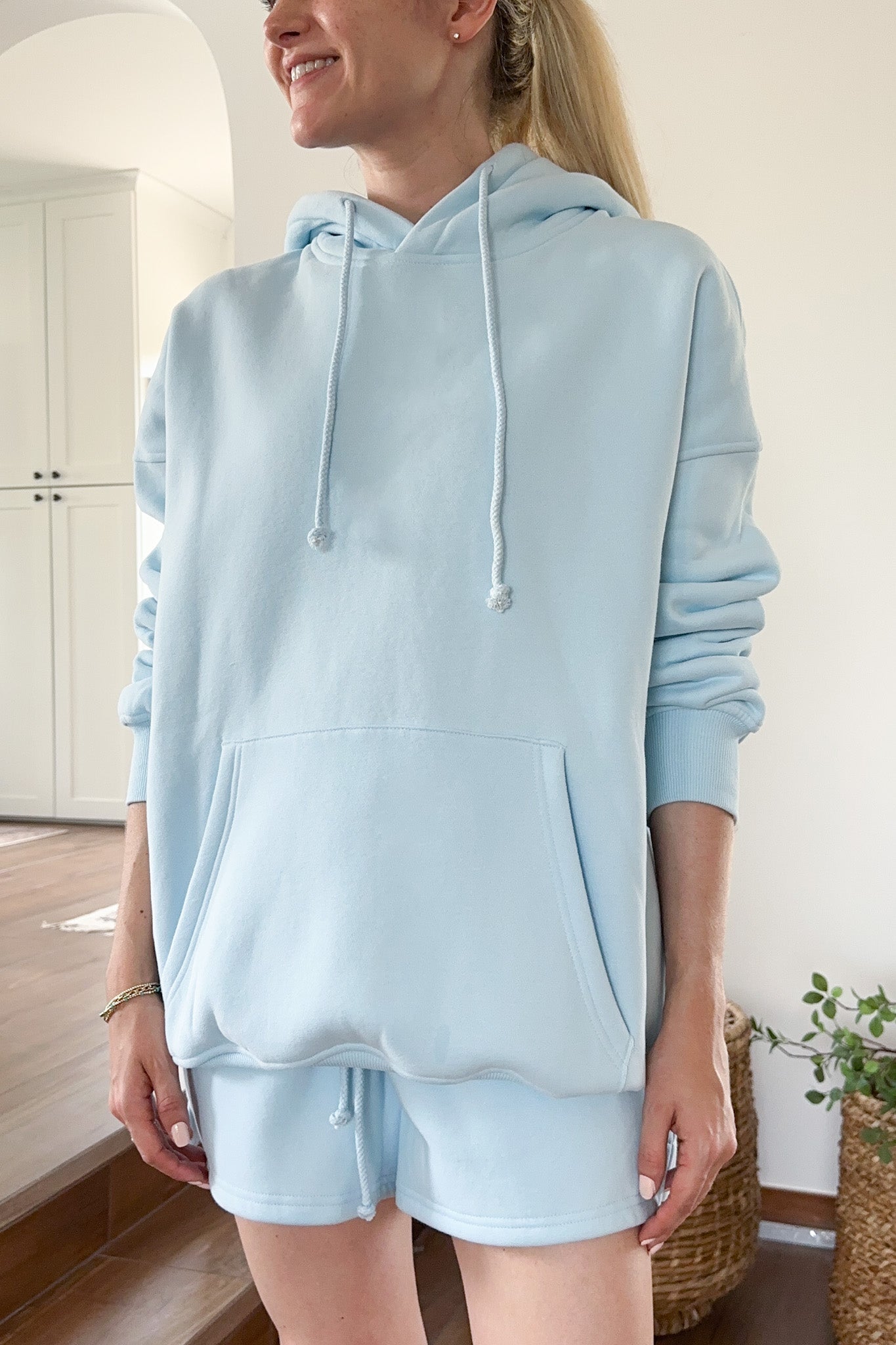 Caribbean Blues Hooded Sweatshirt - Neutral Ground