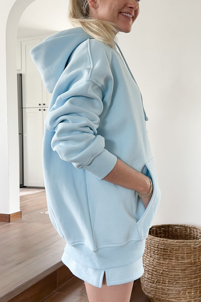 Caribbean Blues Hooded Sweatshirt - Neutral Ground