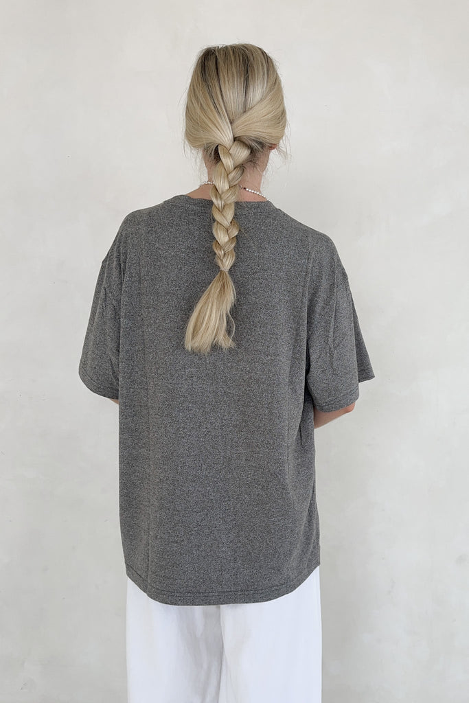 Charlie Brushed Hacci Oversized Boyfriend Tee - Neutral Ground