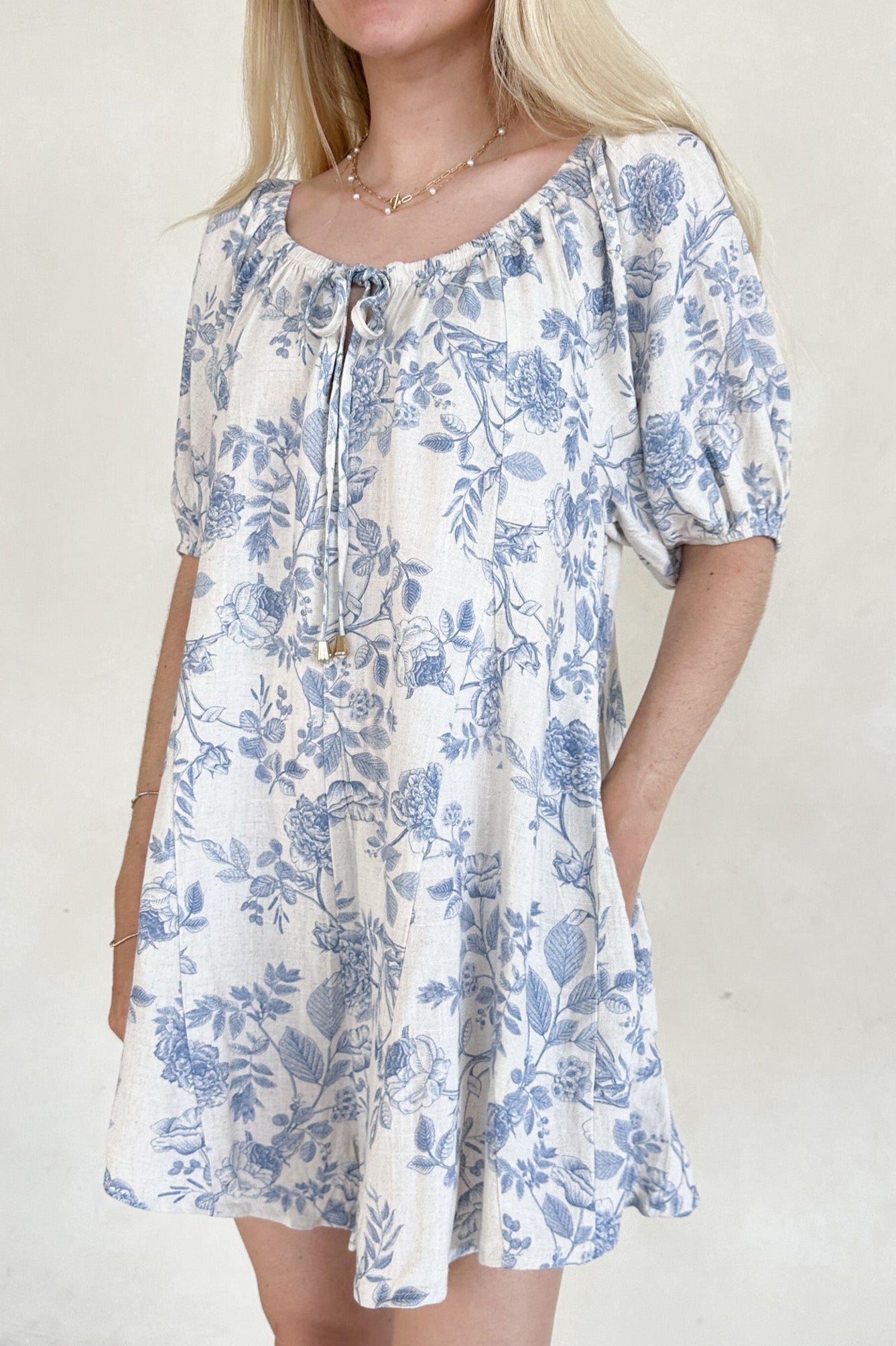 Château Printed Soft Linen Blend Romper - Neutral Ground