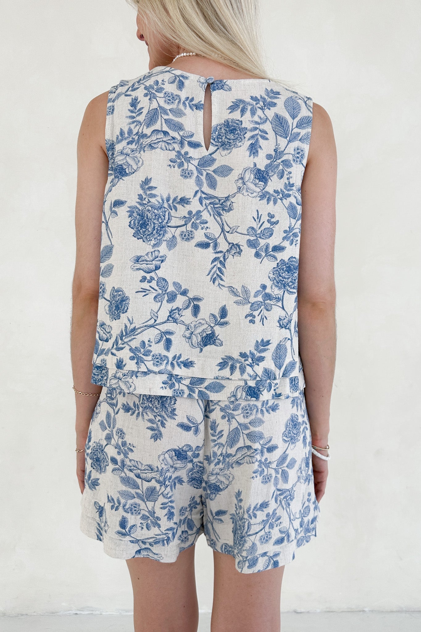 Château Printed Soft Linen Blend Tank - Neutral Ground