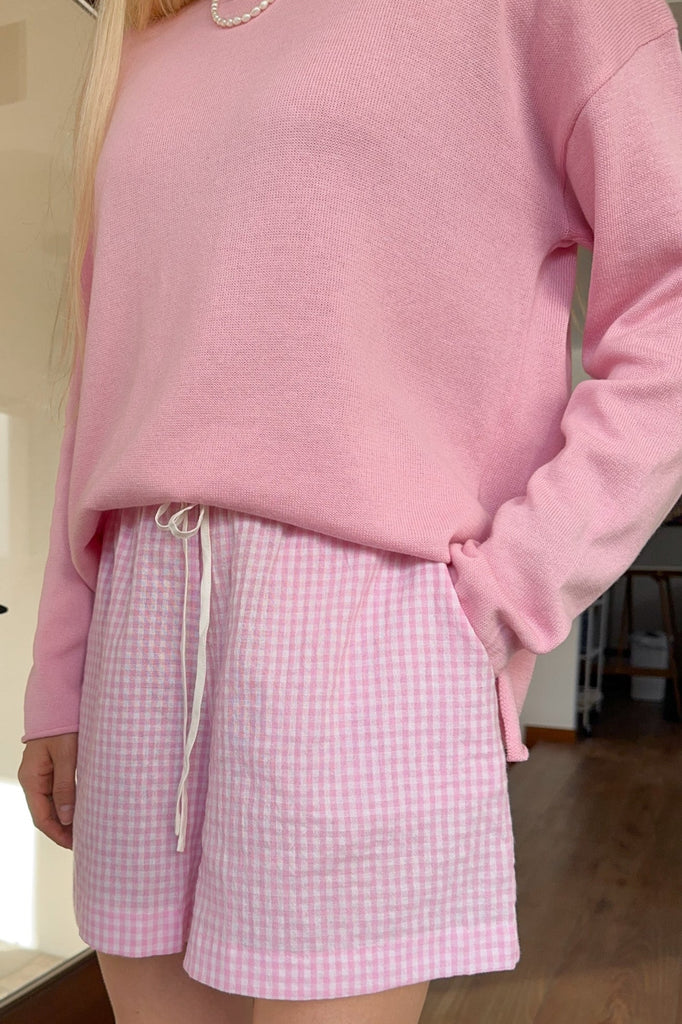 Checkmate Gingham Shorts in Pink - Neutral Ground