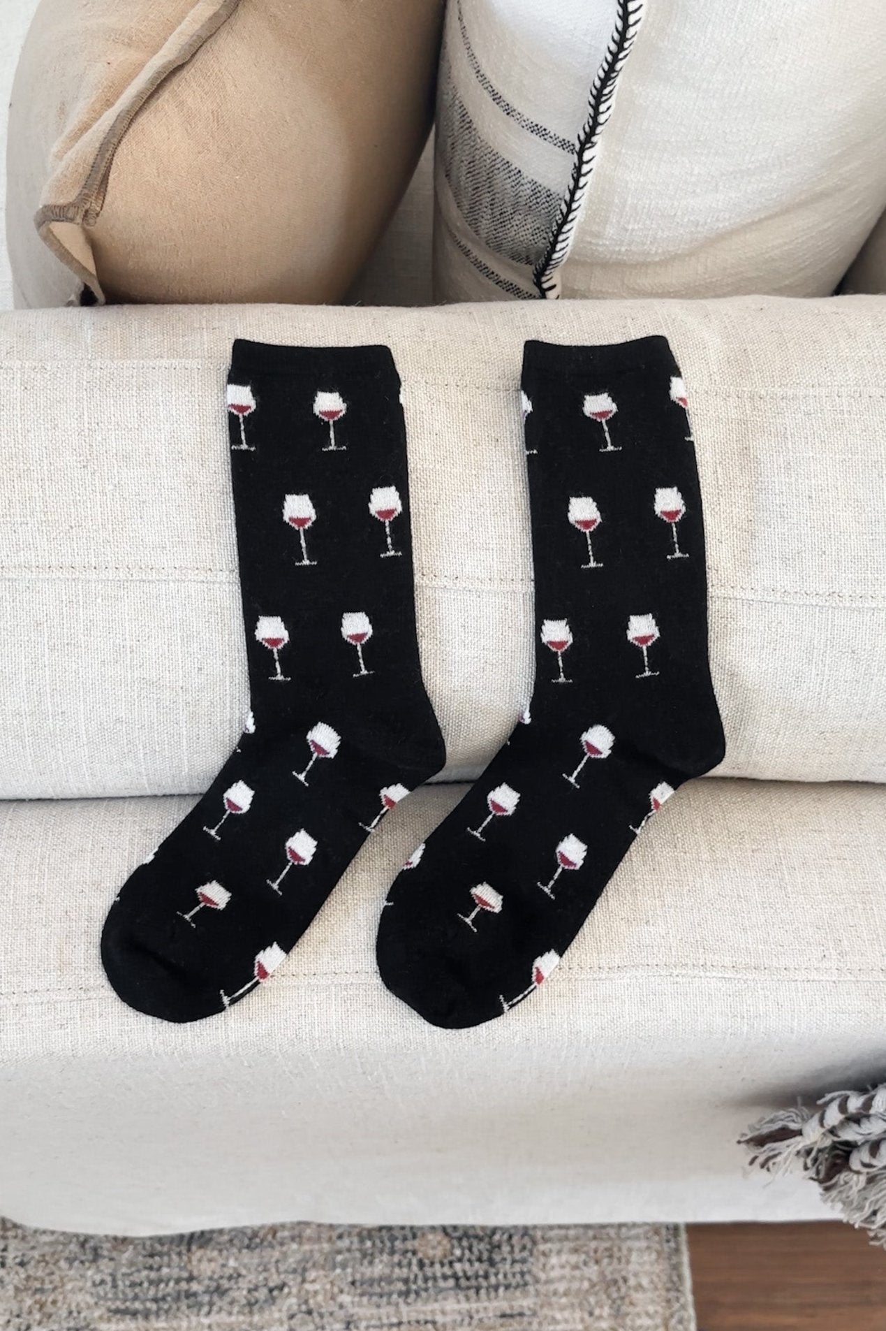 Cheers! Cashmere Blend Crew Socks - Neutral Ground