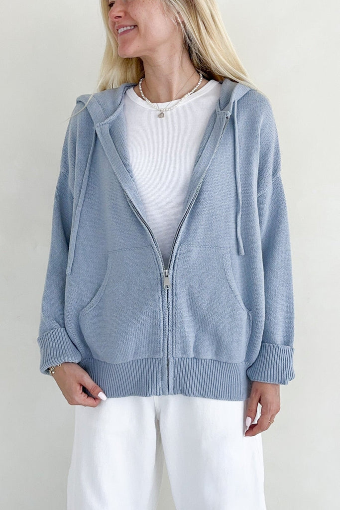 Chelsea Oversized Hooded Sweater Jacket - Neutral Ground