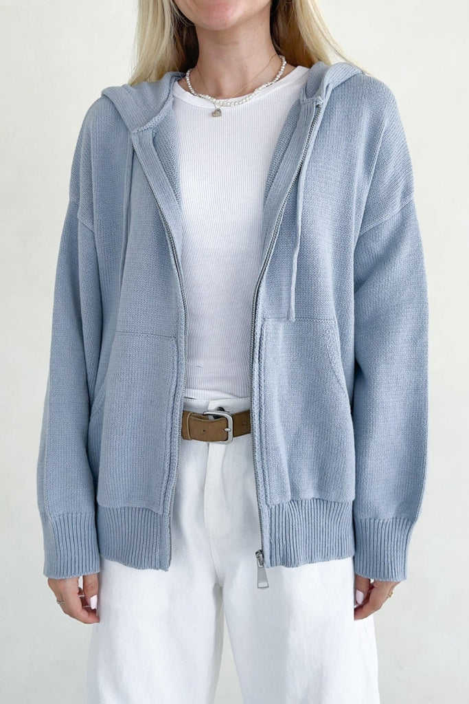 Chelsea Oversized Hooded Sweater Jacket - Neutral Ground