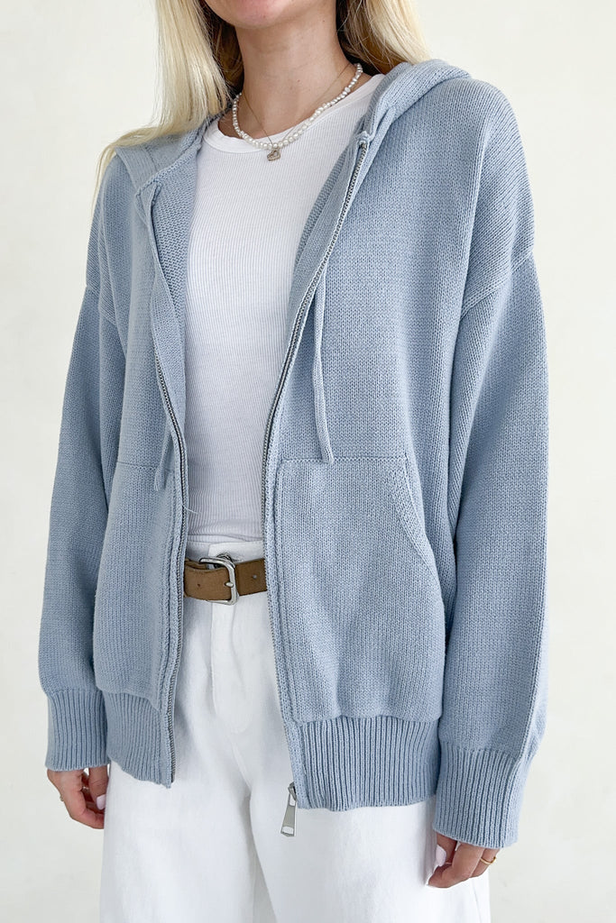 Chelsea Oversized Hooded Sweater Jacket - Neutral Ground