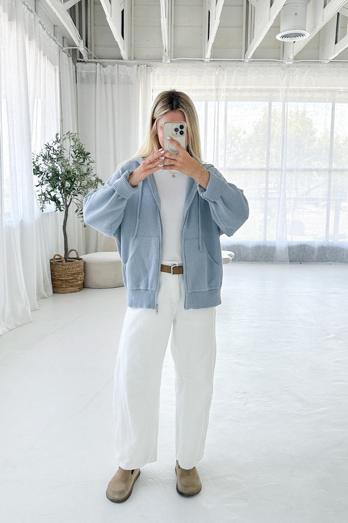 Chelsea Oversized Hooded Sweater Jacket - Neutral Ground