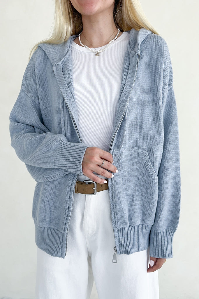 Chelsea Oversized Hooded Sweater Jacket - Neutral Ground
