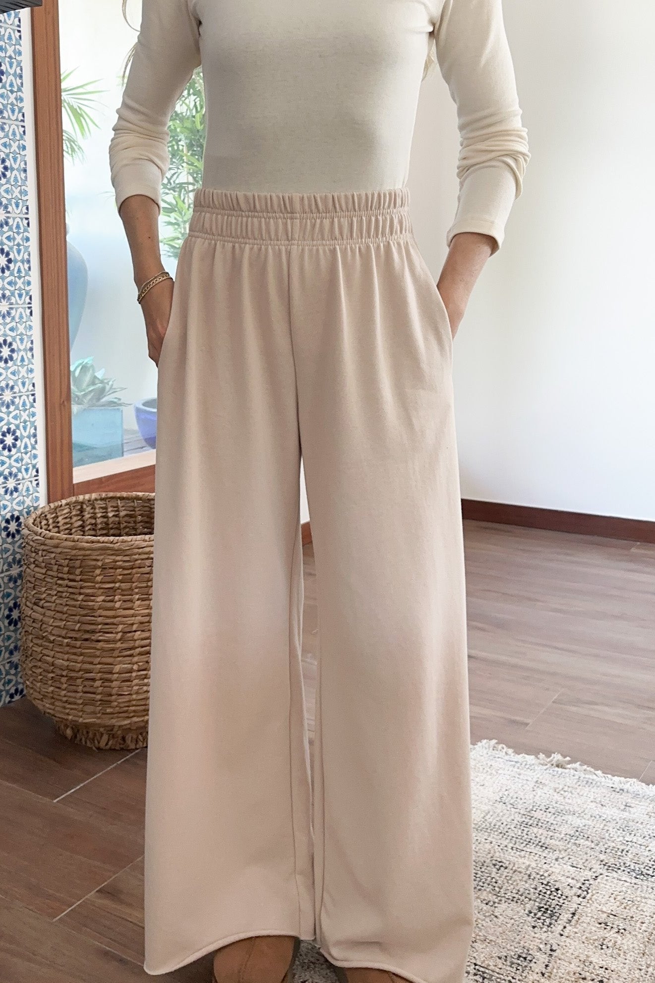 Chelsea Relaxed Lounge Pants in Natural - Neutral Ground