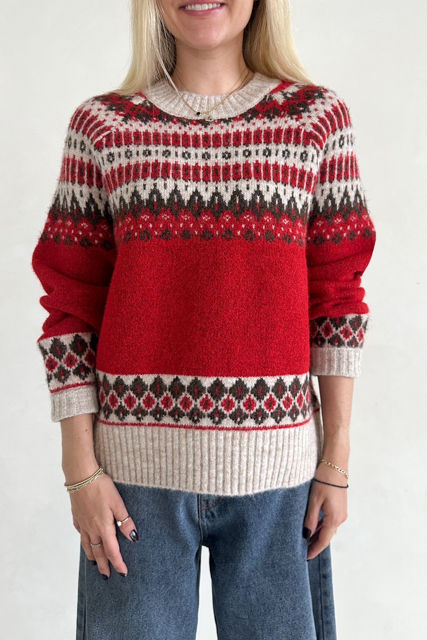 Clara Faire Isle Sweater - Neutral Ground