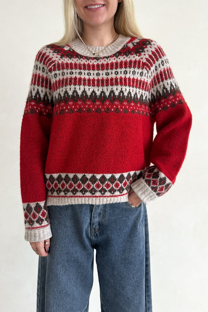 Clara Faire Isle Sweater - Neutral Ground